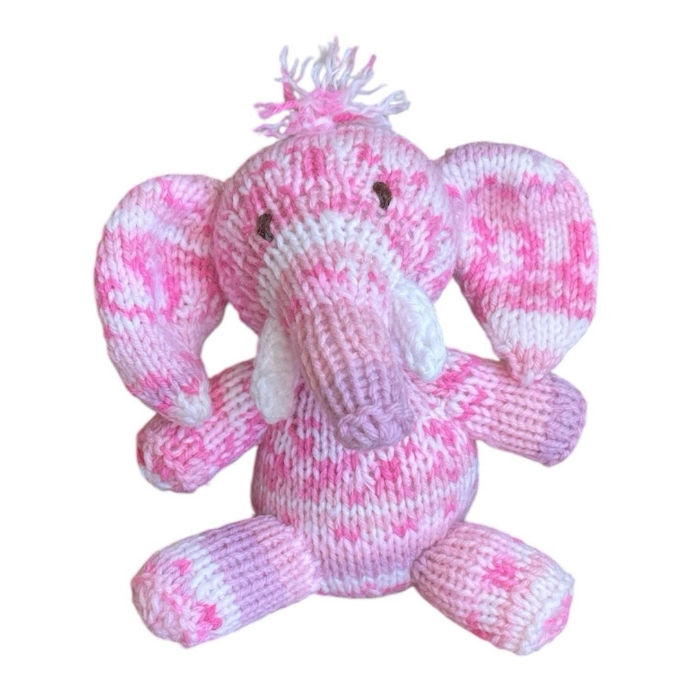 Handmade Pink Elephant Stuffed Animal Soft Toy Baby Girl Shower Gift Safari Toy‎